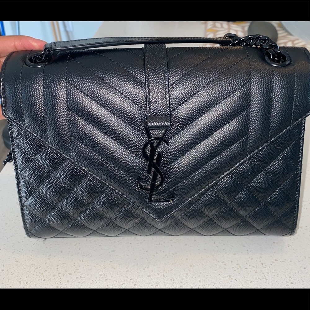 Saint Laurent Triquilt Medium YSL V Flap bag